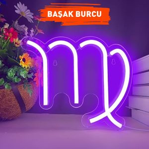 Başak Burcu Figürlü Neon Led Tabela Tablo Gece Aydınlatma Duvar Dekoru