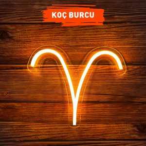 Koç Burcu Figürlü Neon Led Tabela Tablo Gece Aydınlatma Duvar Dekoru