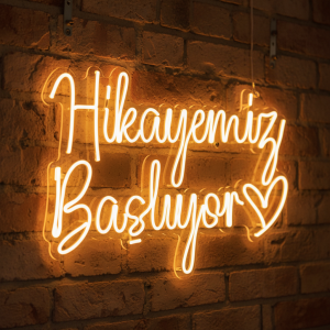 Hikayemiz Başlıyor  – Düğün Dekorasyonu – Neon Led Tabela